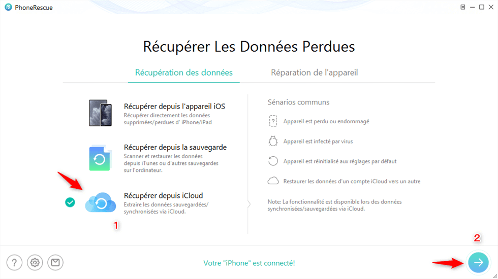 Récupérer depuis iCloud