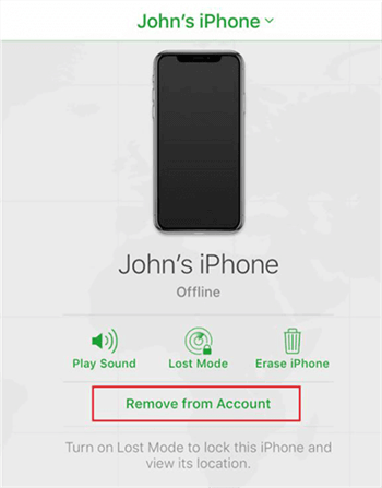 Remove your iPhone from the iCloud Account