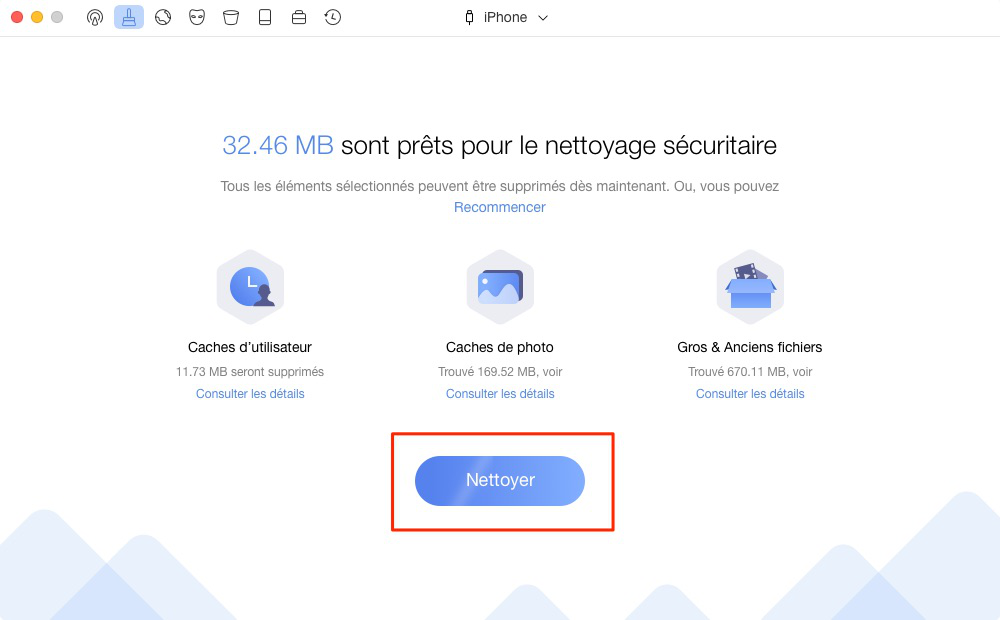 Comment utiliser le Nettoyage rapide