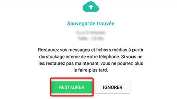 Restauration de la sauvegarde WhatsApp