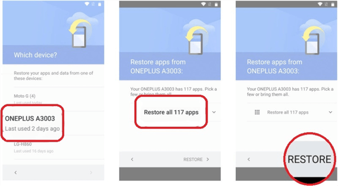 Restore All the Android Apps