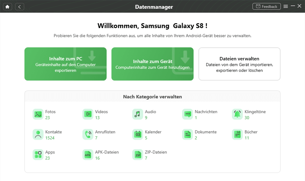 Samsung-Handy Daten über Droidkit scannt