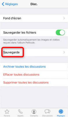 Options pour sauvegarder les données WhatsApp