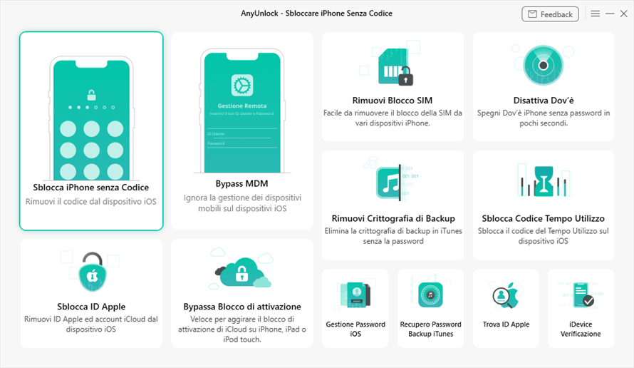 Scegli sblocca iPhone senza codice