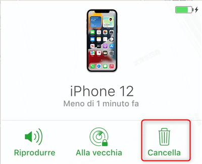 Scegli Cancella iPhone