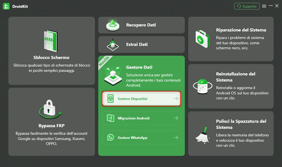 Scegli Gestore Dispositivi