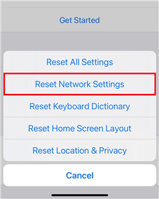 Select Reset Network Settings