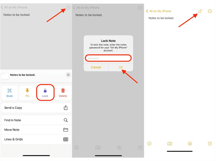Lock Your Note in the Notes App