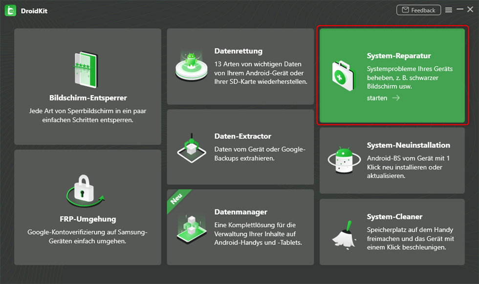 System-Reparatur wählen