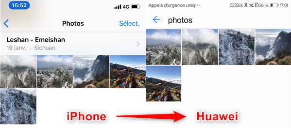 Transférer les données iPhone vers Huawei