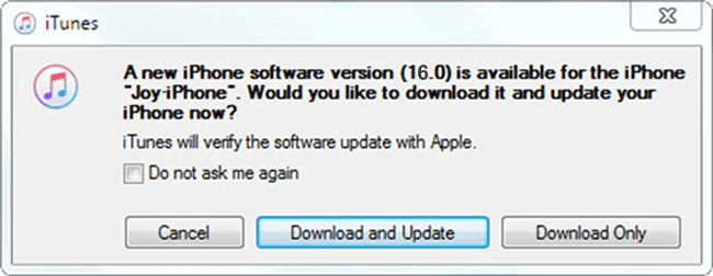 Update to iOS 16 with iTunes on Windows