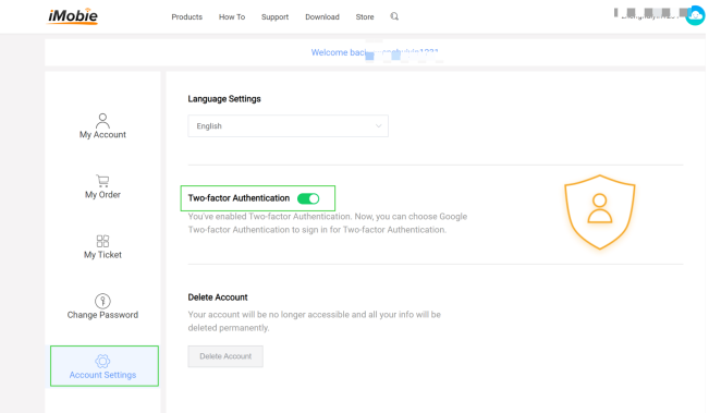 Disable Two-Factor Authentication