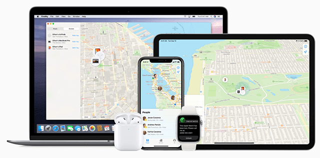 Display of Find My iPhone on iOS Devices